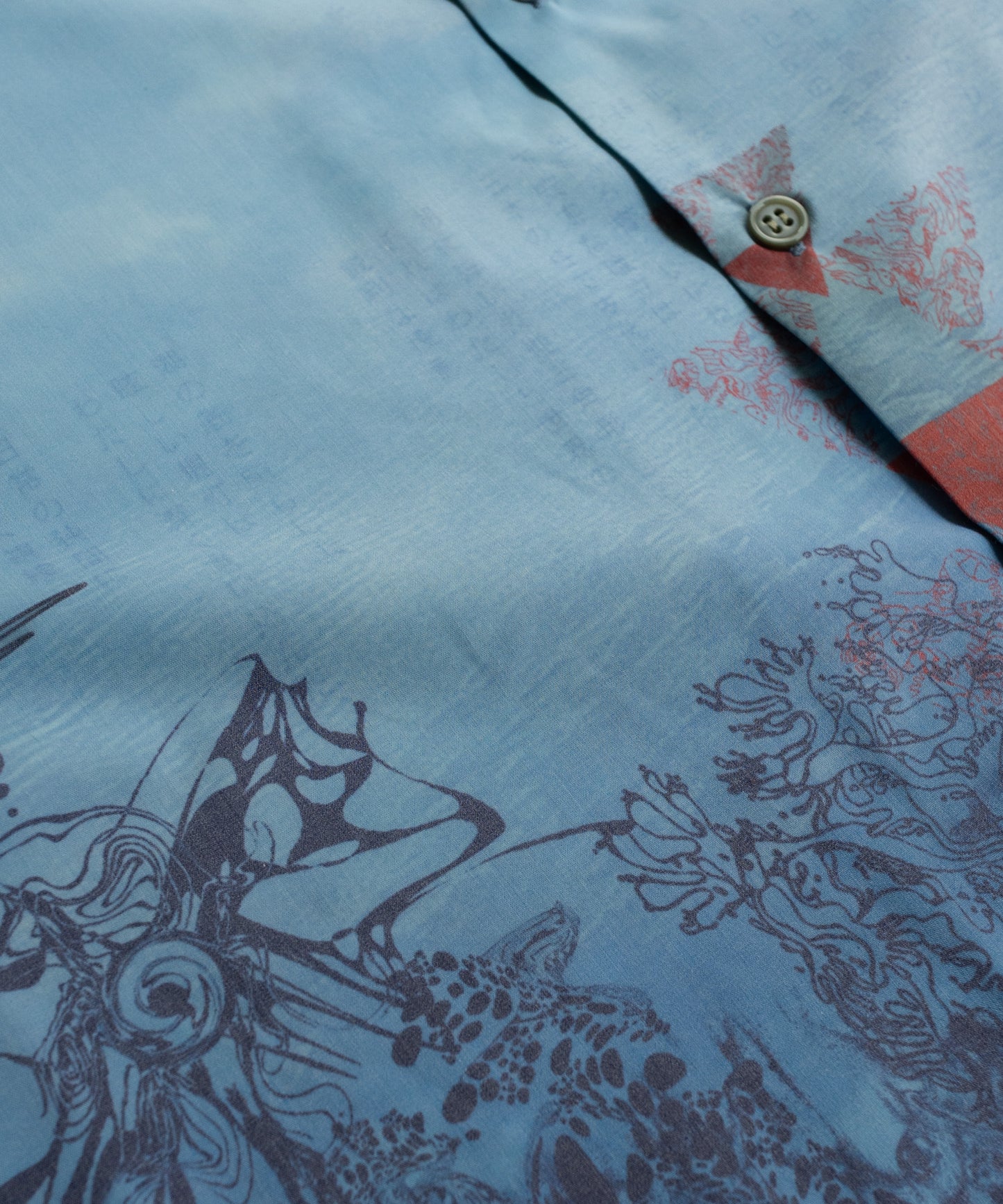 Print Open Collar Shirt