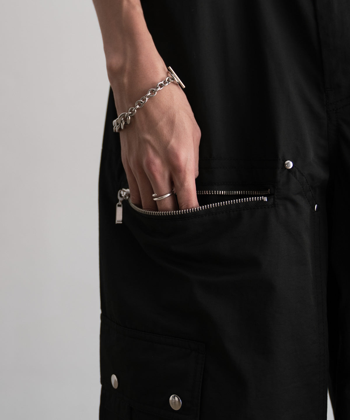 NYLON CONSTRUCTIVE WIDE PANTS
