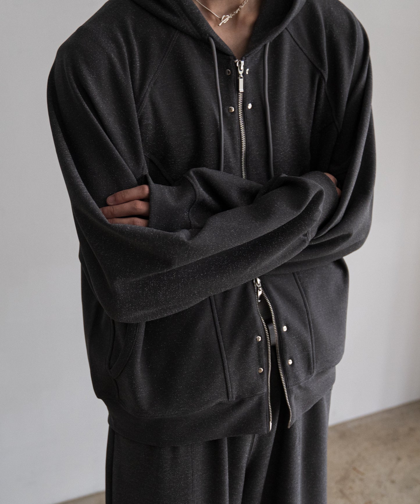 LAME JERSEY HOODIE