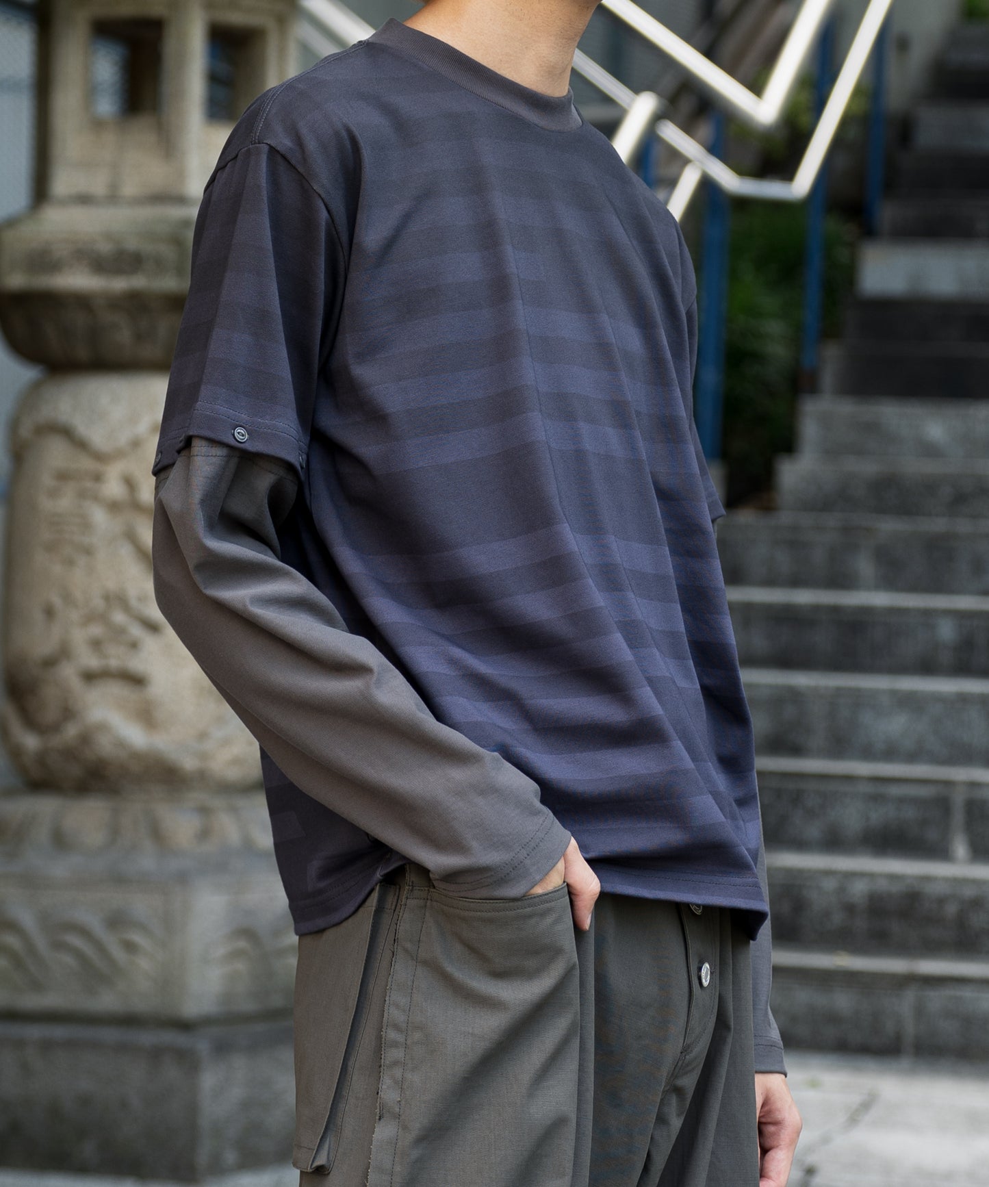 HORIZONTALSTRIPEREVERSIBLE L/S T-SHIRTS