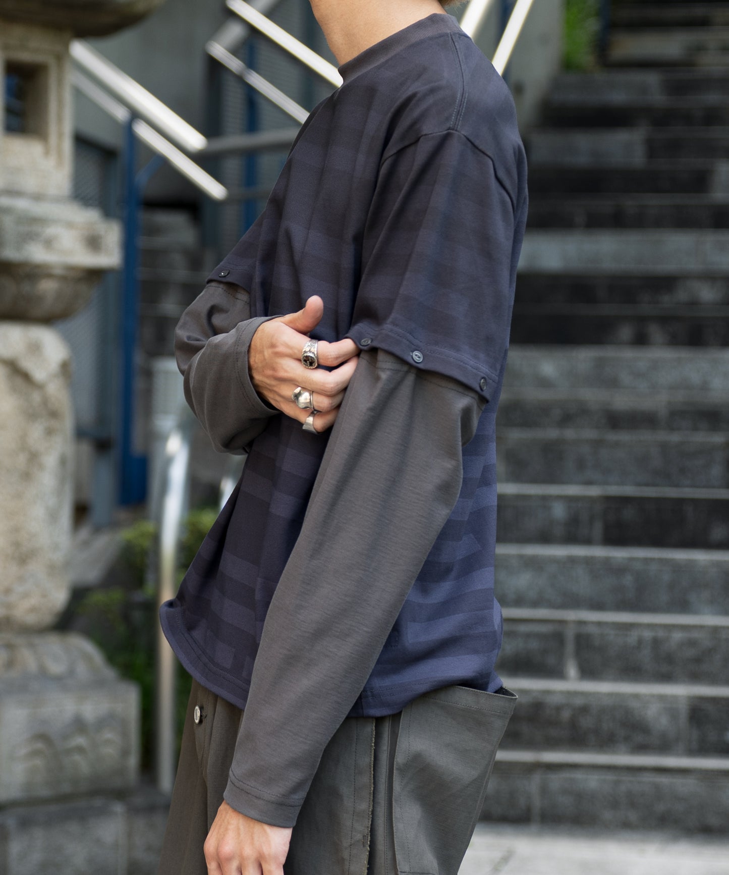 HORIZONTALSTRIPEREVERSIBLE L/S T-SHIRTS