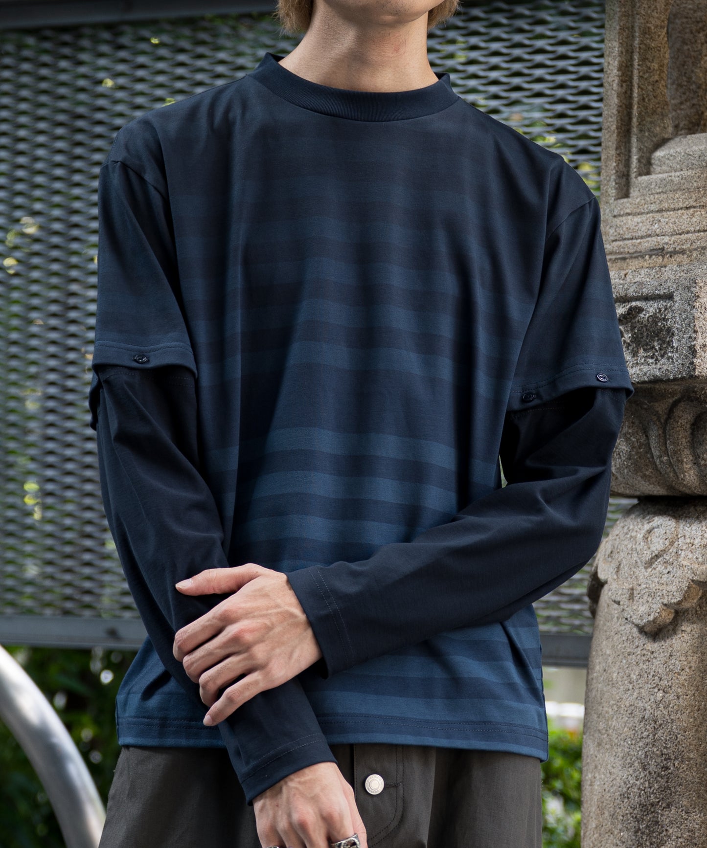 HORIZONTALSTRIPEREVERSIBLE L/S T-SHIRTS