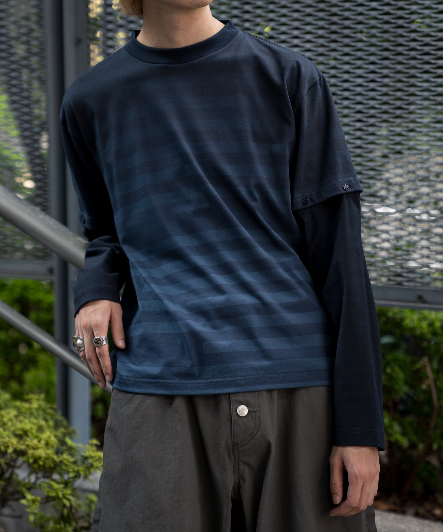 HORIZONTALSTRIPEREVERSIBLE L/S T-SHIRTS