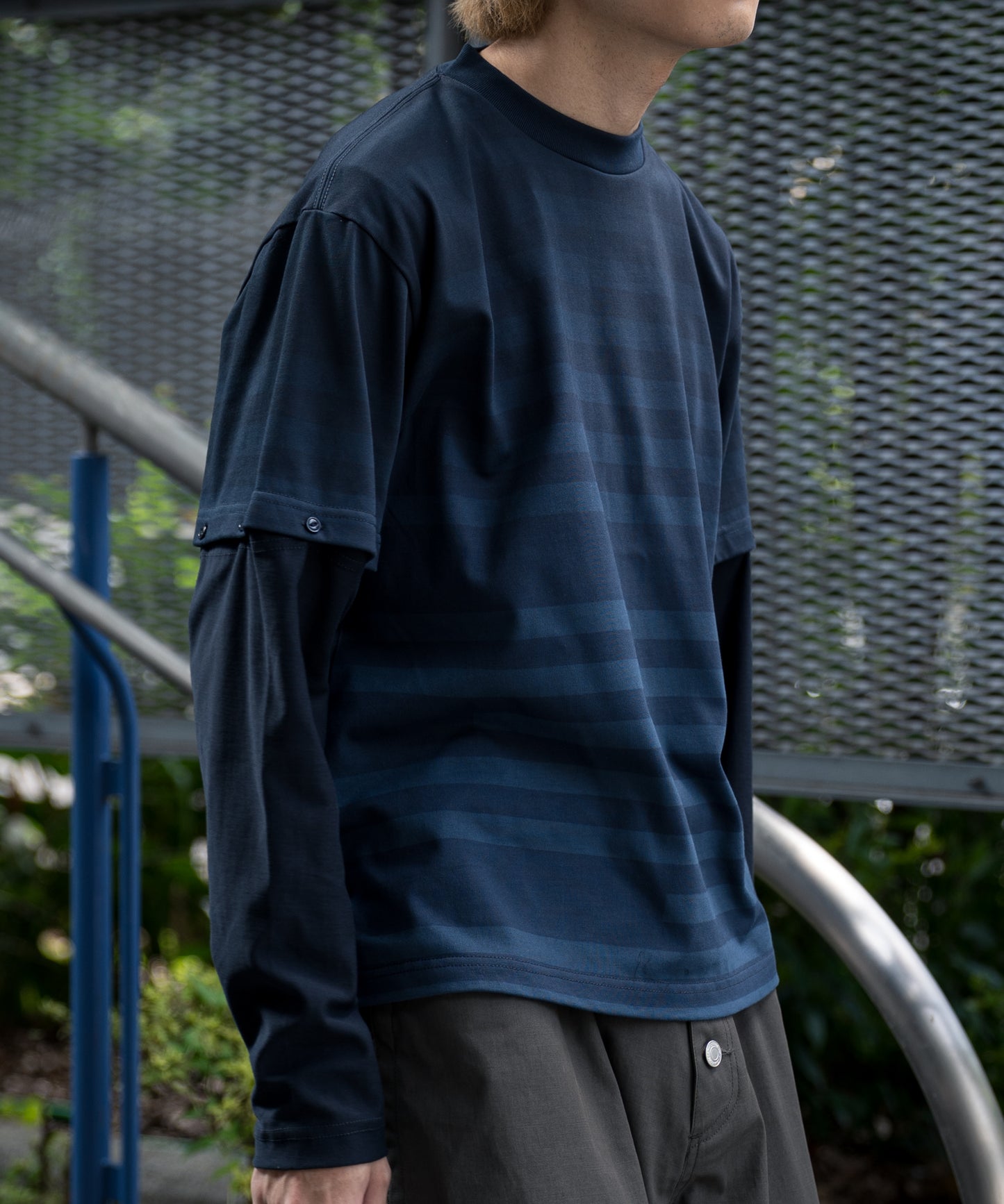 HORIZONTALSTRIPEREVERSIBLE L/S T-SHIRTS