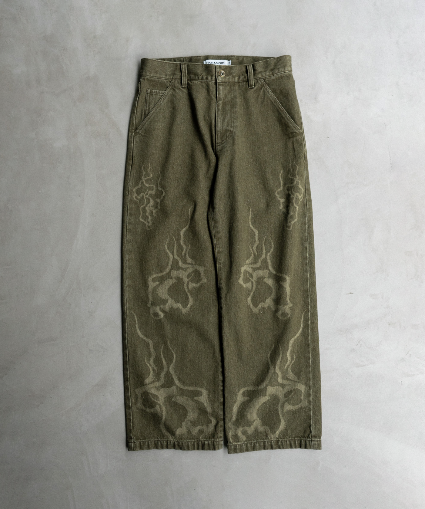 Laser Breach Straight Wide Denim