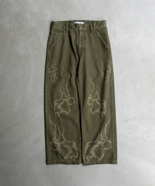 Laser Breach Straight Wide Denim