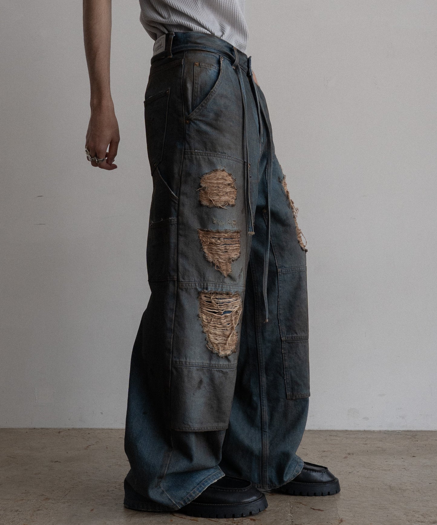 DOUBLE KNEE DENIM PANTS