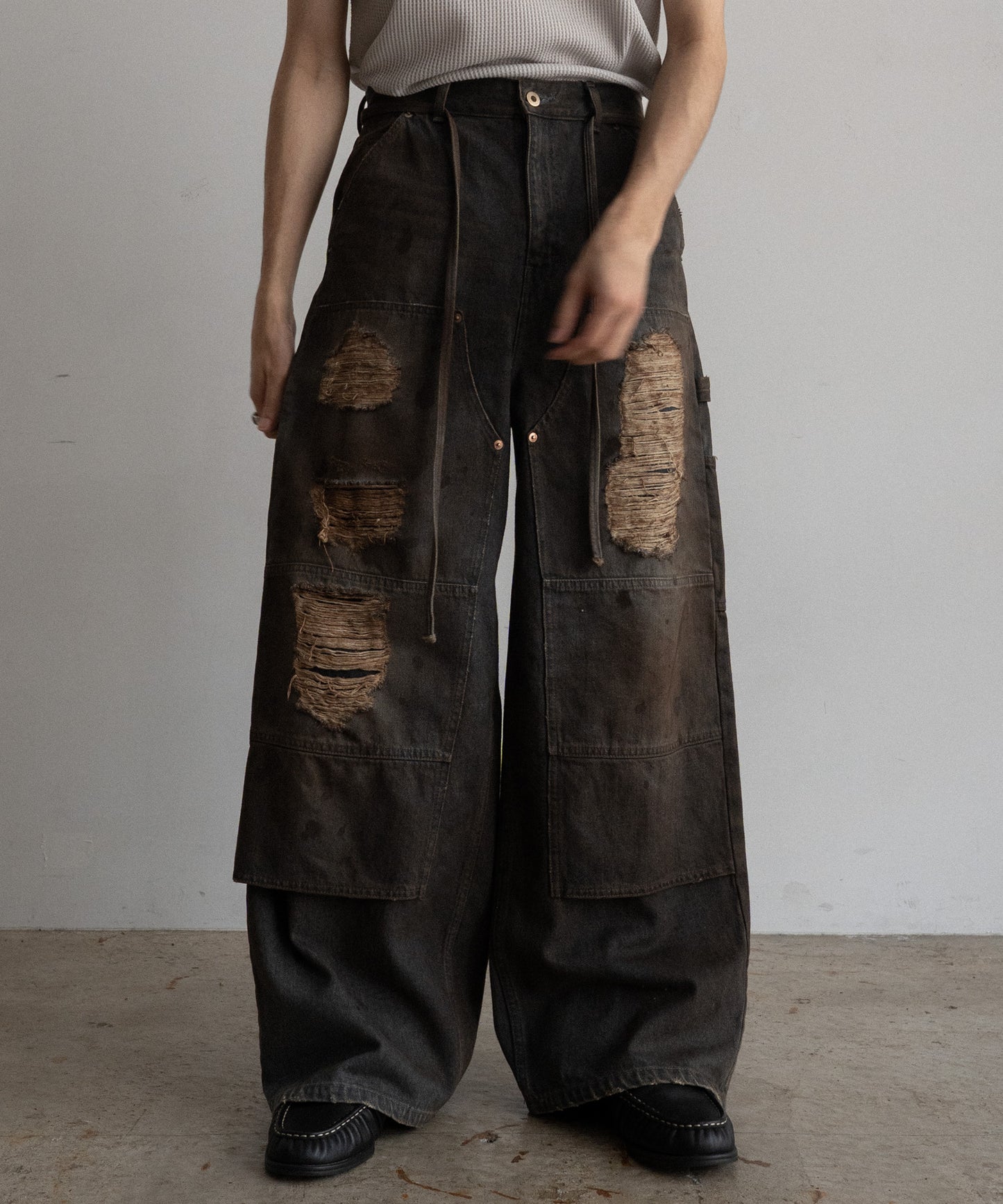 DOUBLE KNEE DENIM PANTS