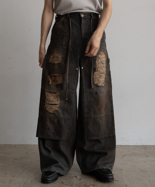 DOUBLE KNEE DENIM PANTS