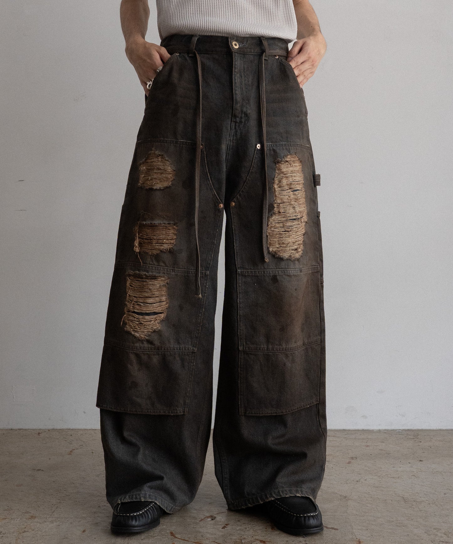 DOUBLE KNEE DENIM PANTS