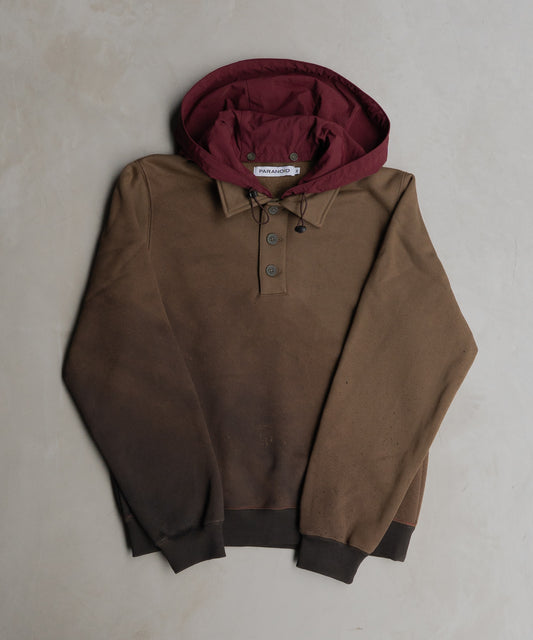 Gradation Hooded Polo Sweater
