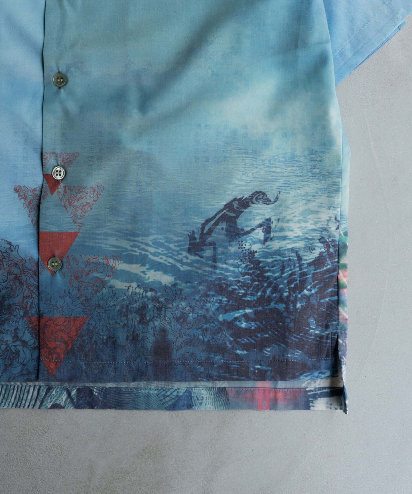 Print Open Collar Shirt