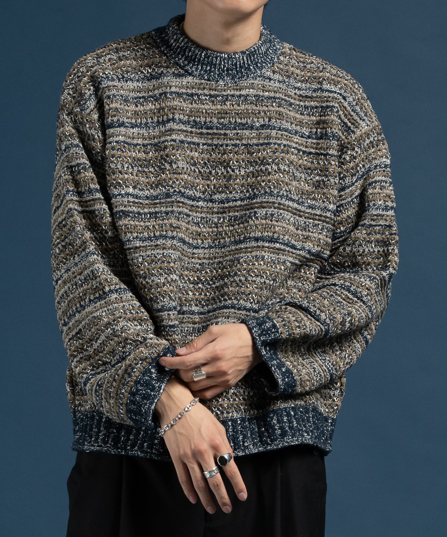 Multi Border Mix Pullover