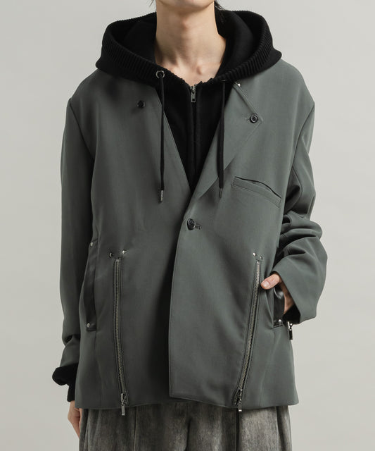 COLLARLESS ZIP JACKET
