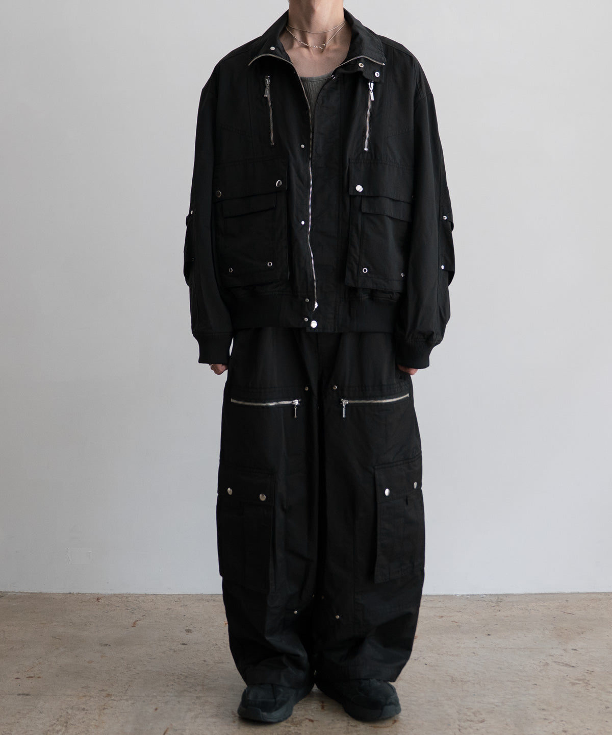 NYLON CONSTRUCTIVE WIDE PANTS