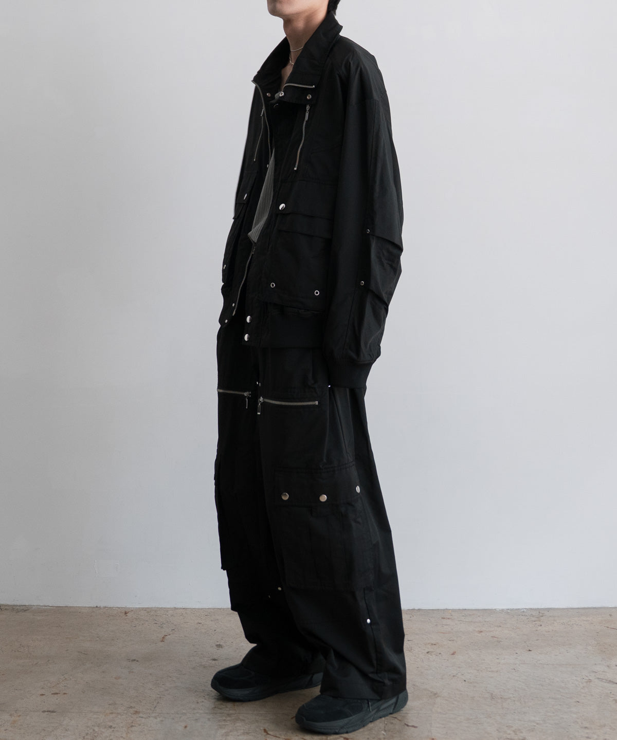 NYLON CONSTRUCTIVE WIDE PANTS