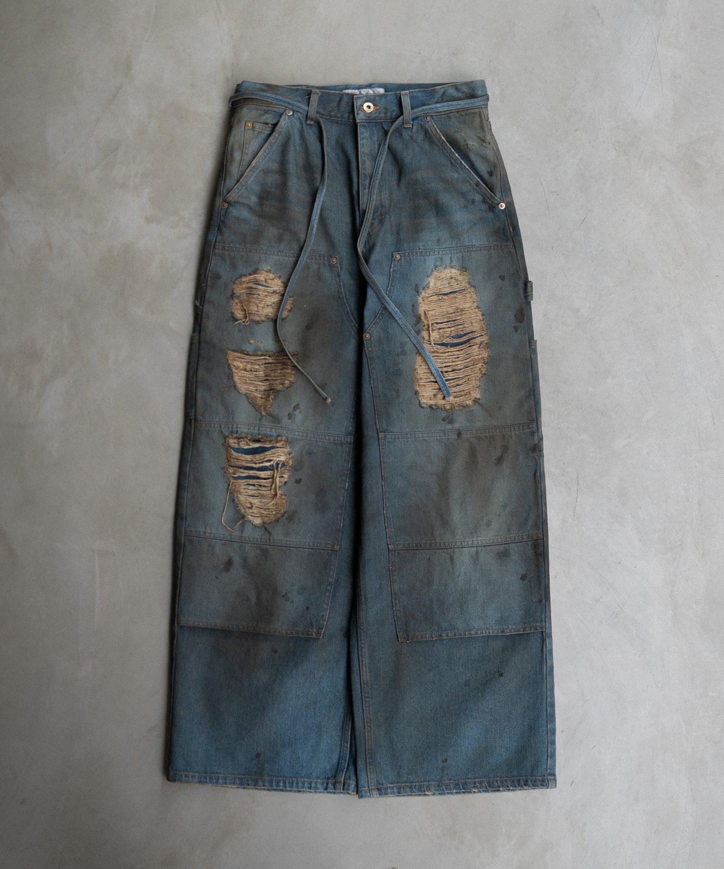 DOUBLE KNEE DENIM PANTS