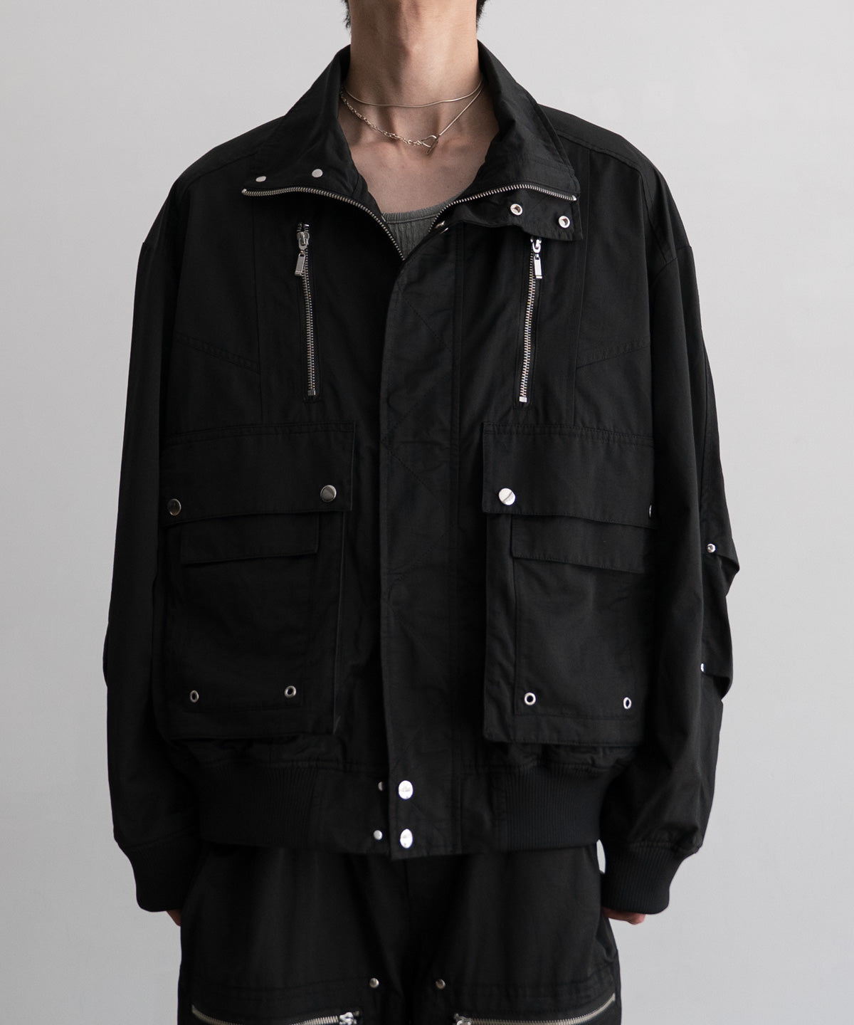 NYLON CONSTRUCTIVE ZIP JACKET
