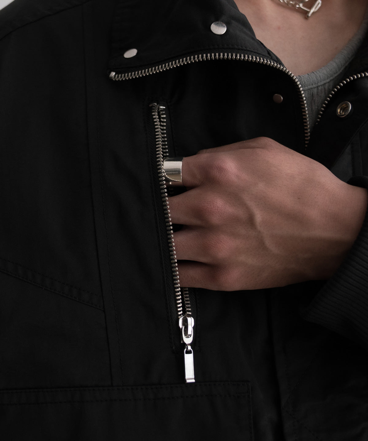 NYLON CONSTRUCTIVE ZIP JACKET