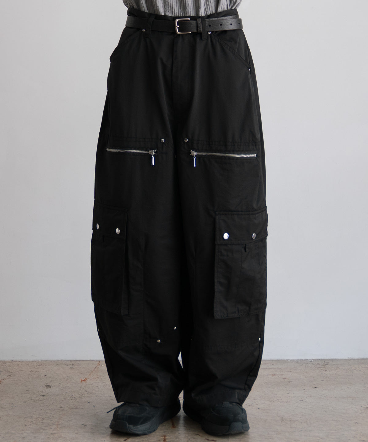 NYLON CONSTRUCTIVE WIDE PANTS