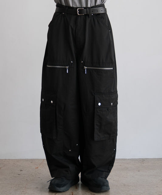NYLON CONSTRUCTIVE WIDE PANTS