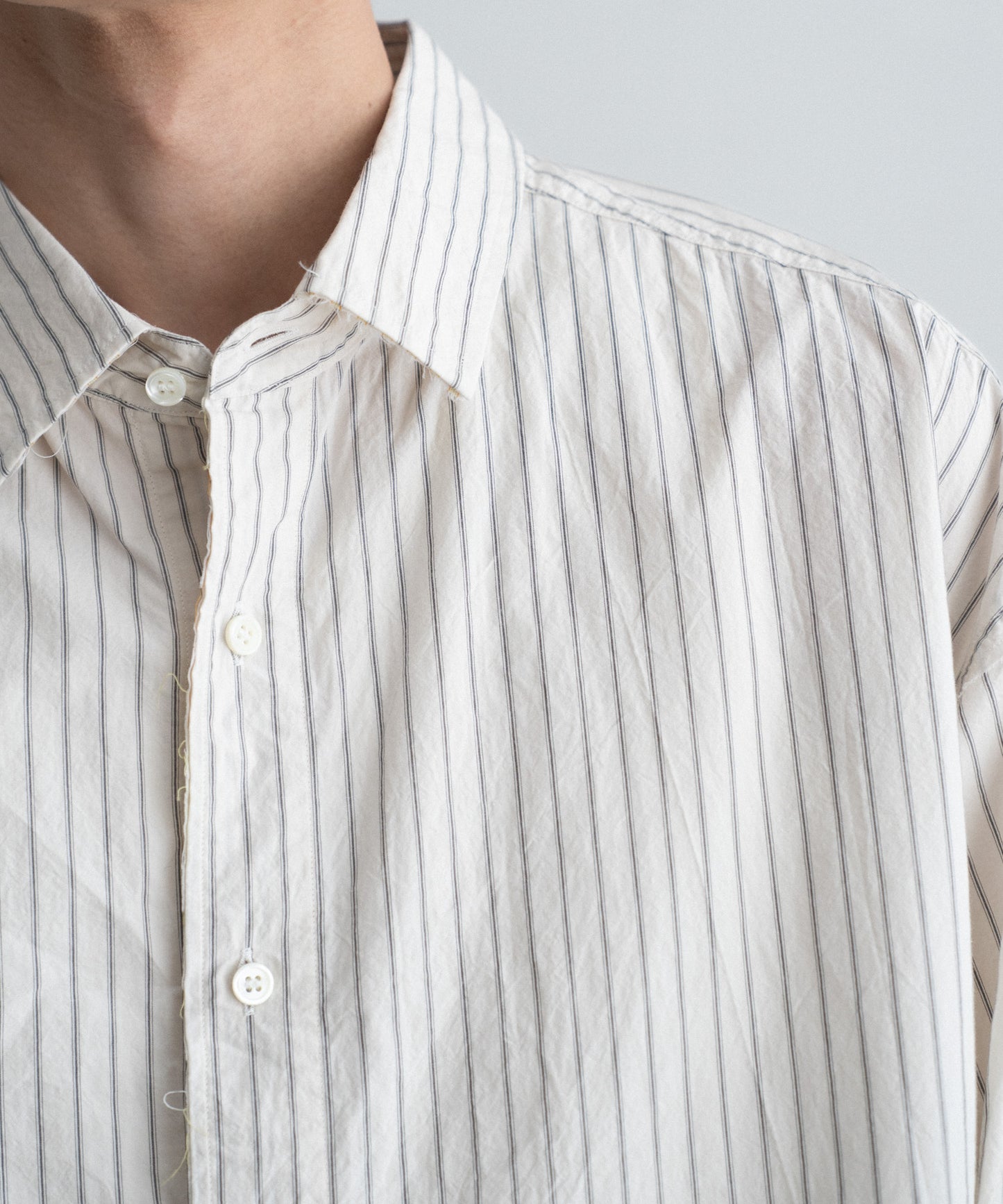 STRIPE WIDE SHIRT : CUT-OFF & SWITCHING
