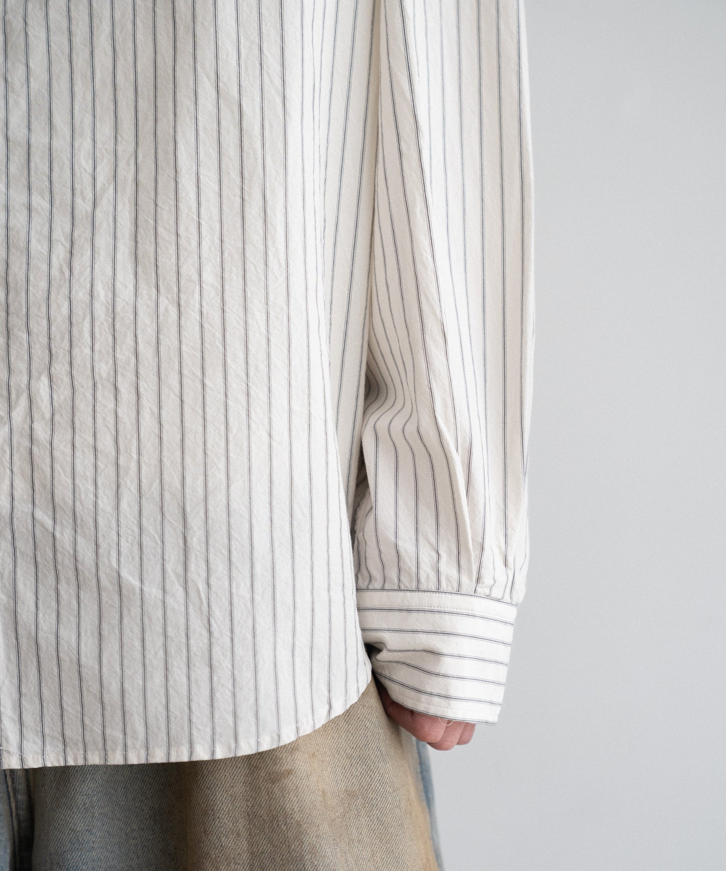 STRIPE WIDE SHIRT : CUT-OFF & SWITCHING