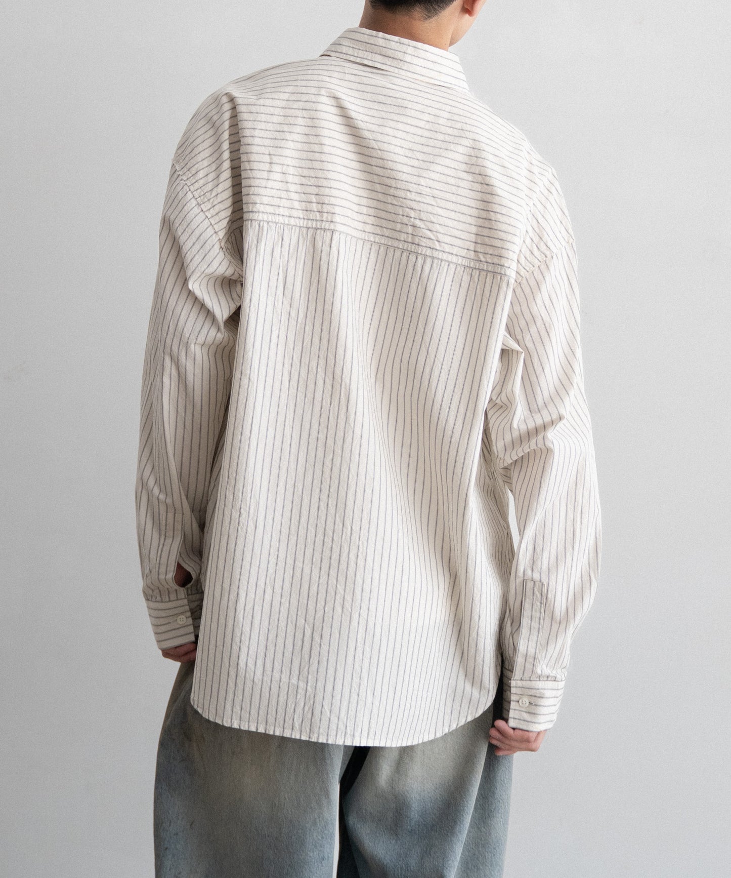 STRIPE WIDE SHIRT : CUT-OFF & SWITCHING