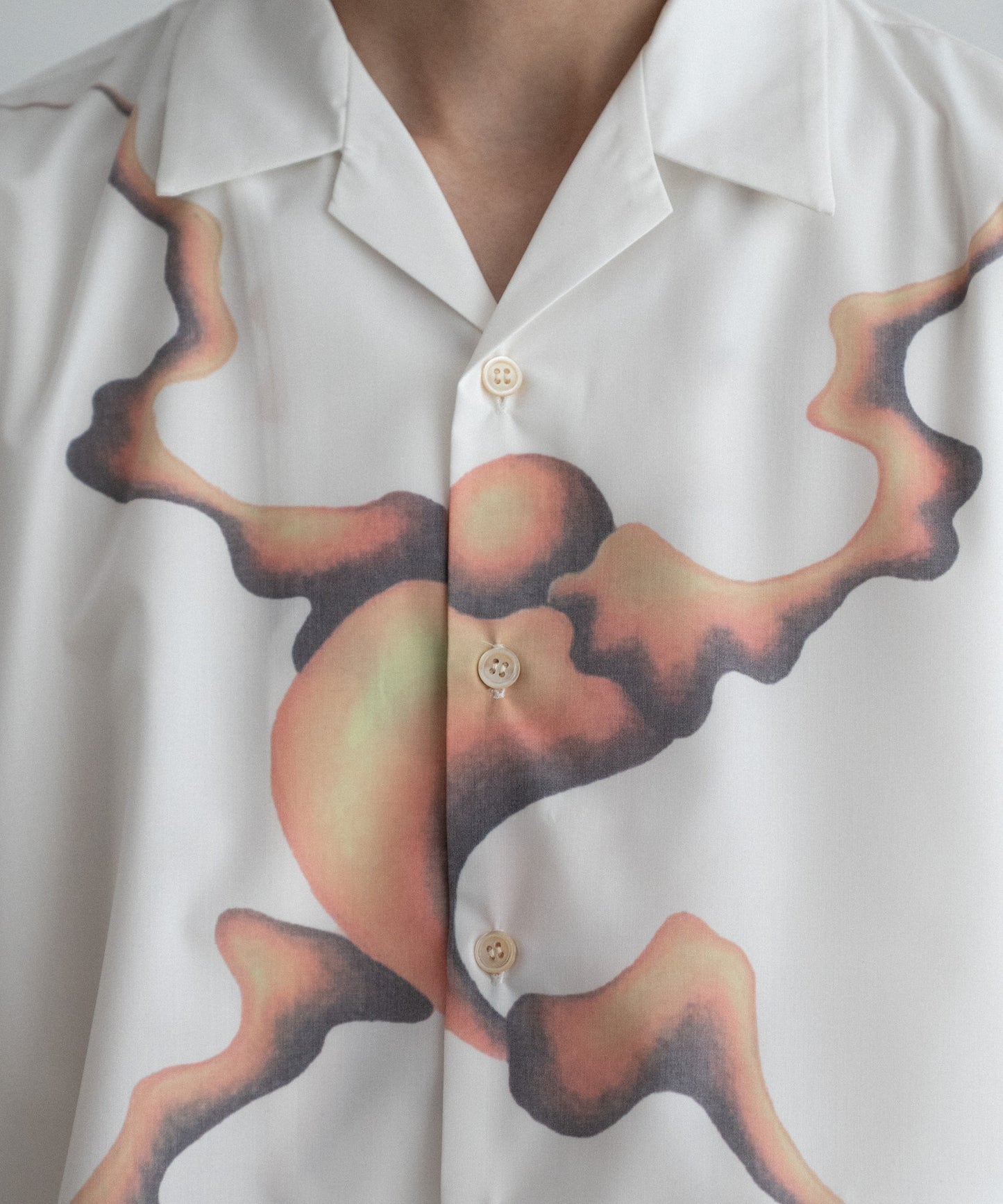 Print Open Collar Shirt