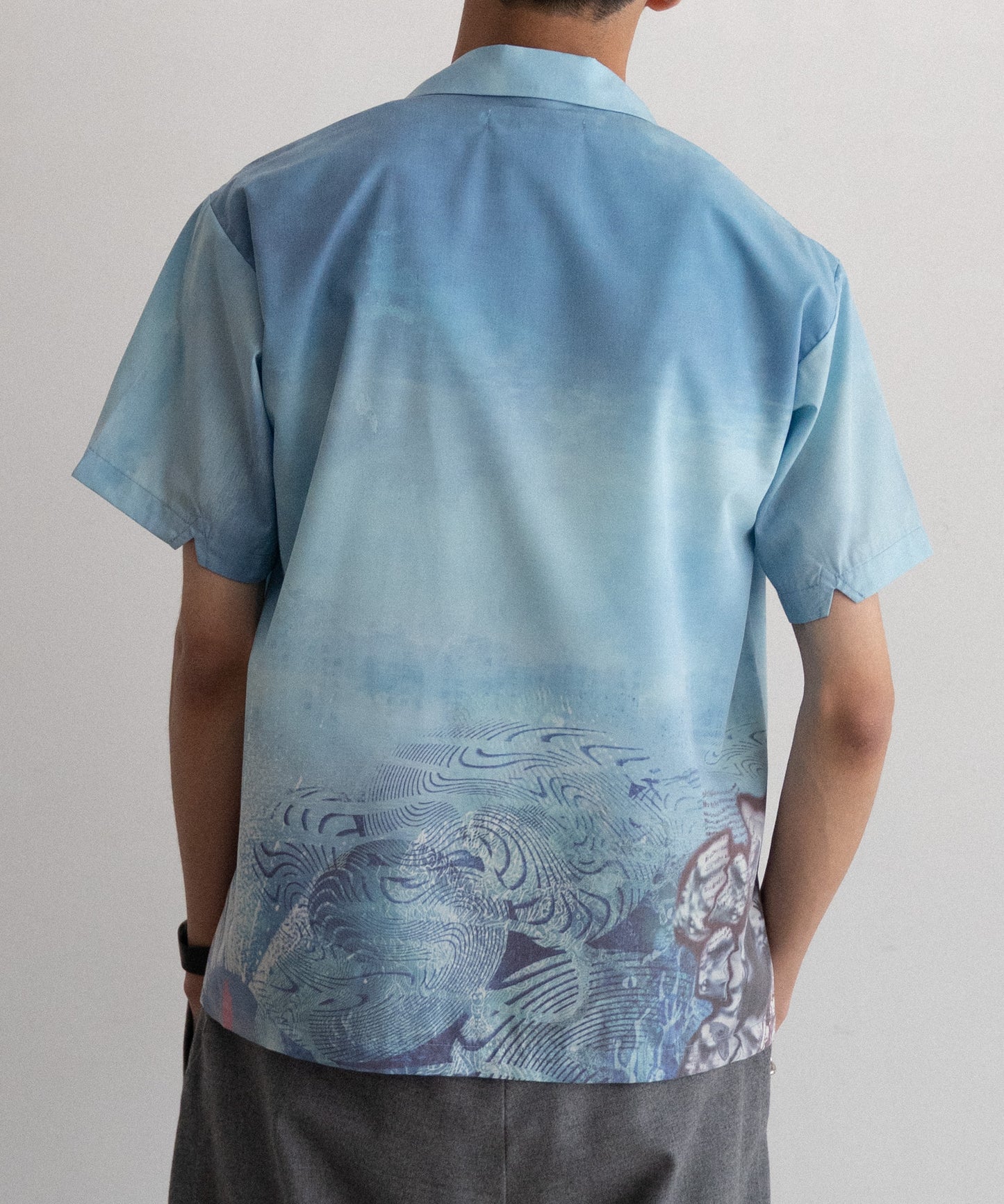 Print Open Collar Shirt