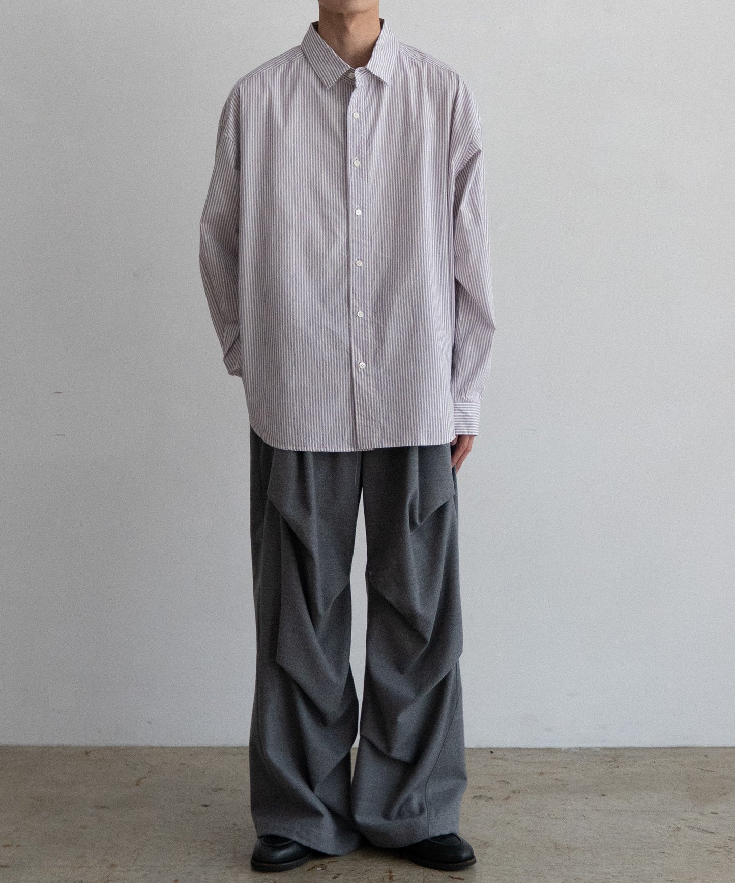 STRIPE WIDE SHIRT : CUT-OFF & SWITCHING