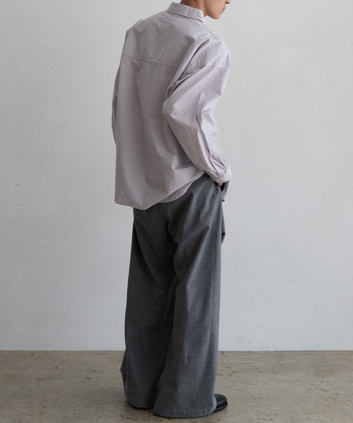 STRIPE WIDE SHIRT : CUT-OFF & SWITCHING