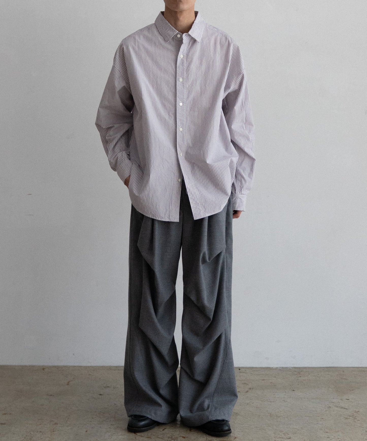 STRIPE WIDE SHIRT : CUT-OFF & SWITCHING