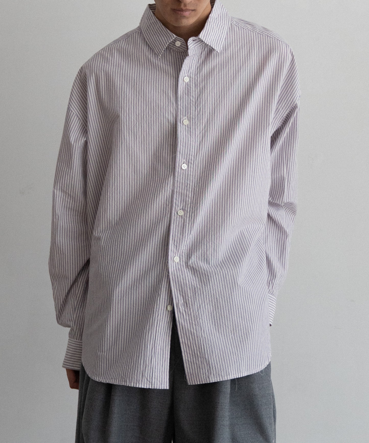 STRIPE WIDE SHIRT : CUT-OFF & SWITCHING