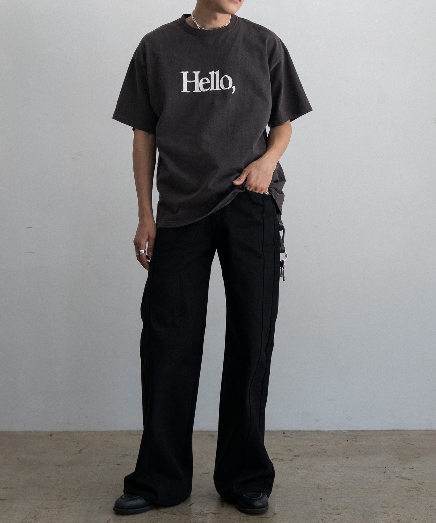 LOOSE FIT PRINT TEE : HELLO,GOOD BUY!