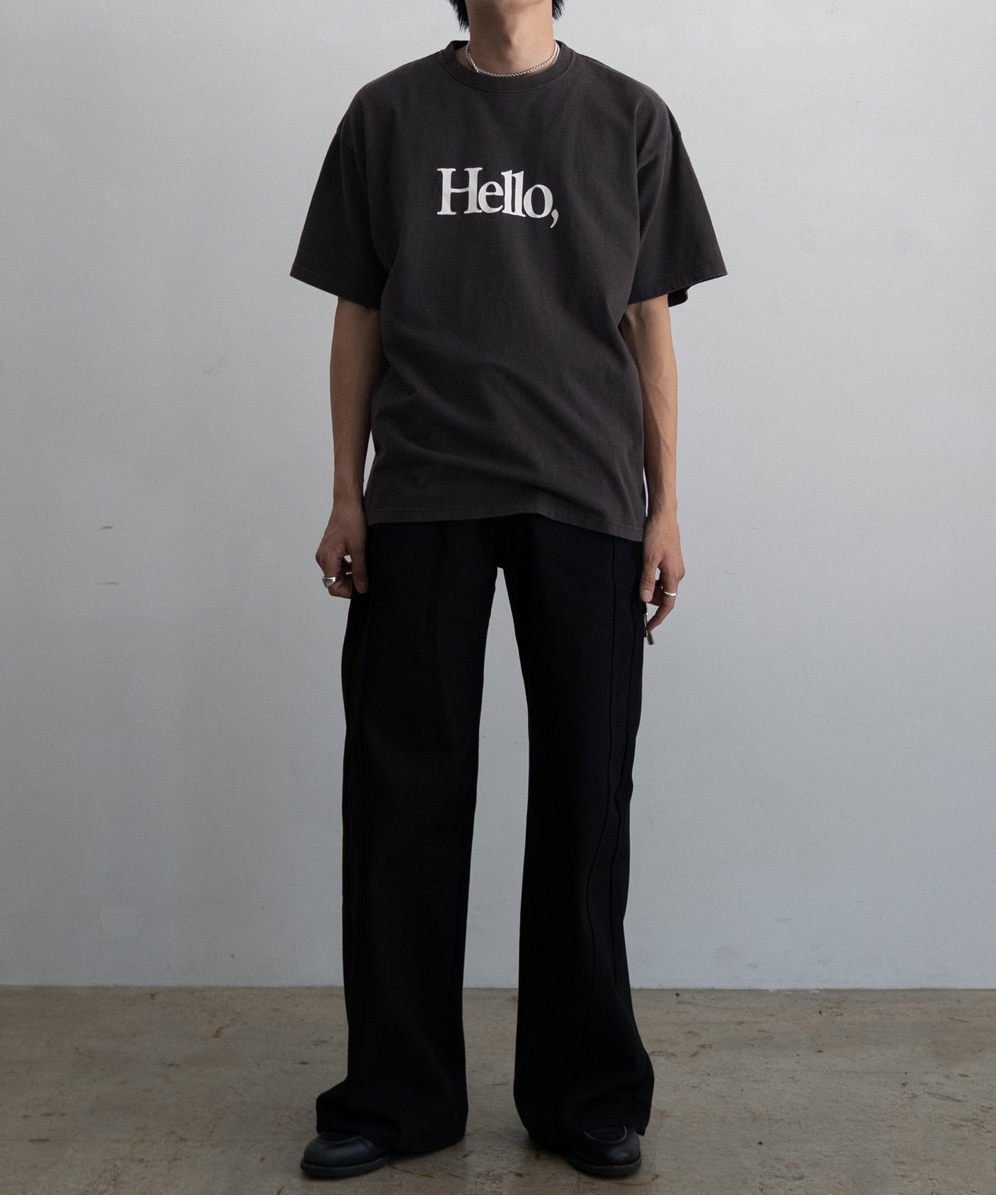 LOOSE FIT PRINT TEE : HELLO,GOOD BUY!