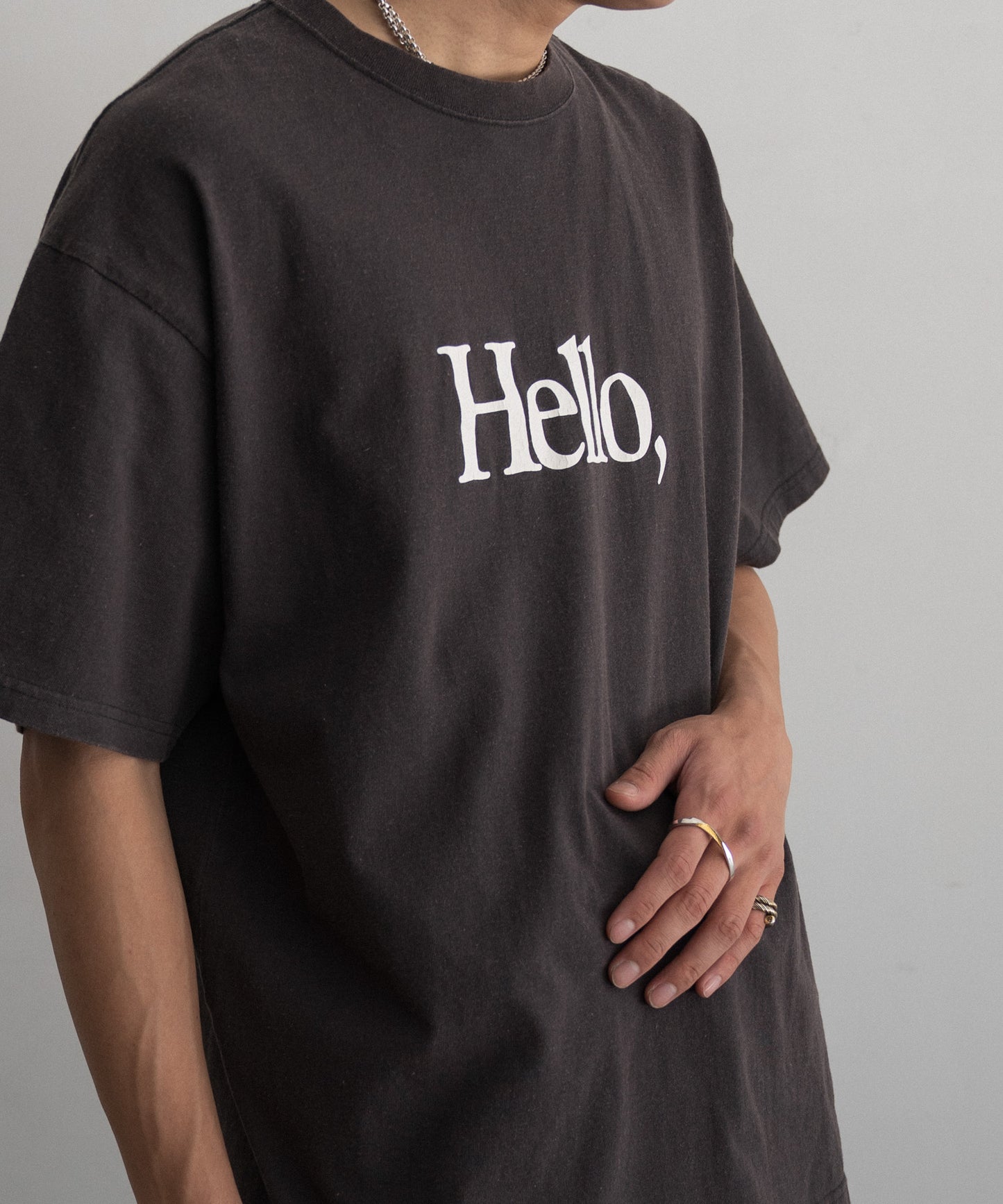 LOOSE FIT PRINT TEE : HELLO,GOOD BUY!