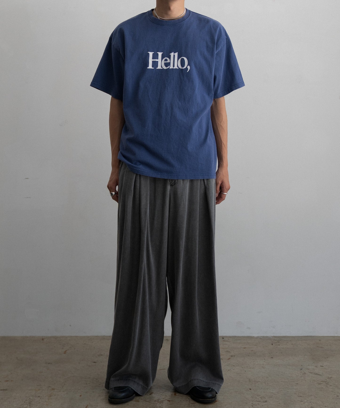 LOOSE FIT PRINT TEE : HELLO,GOOD BUY!