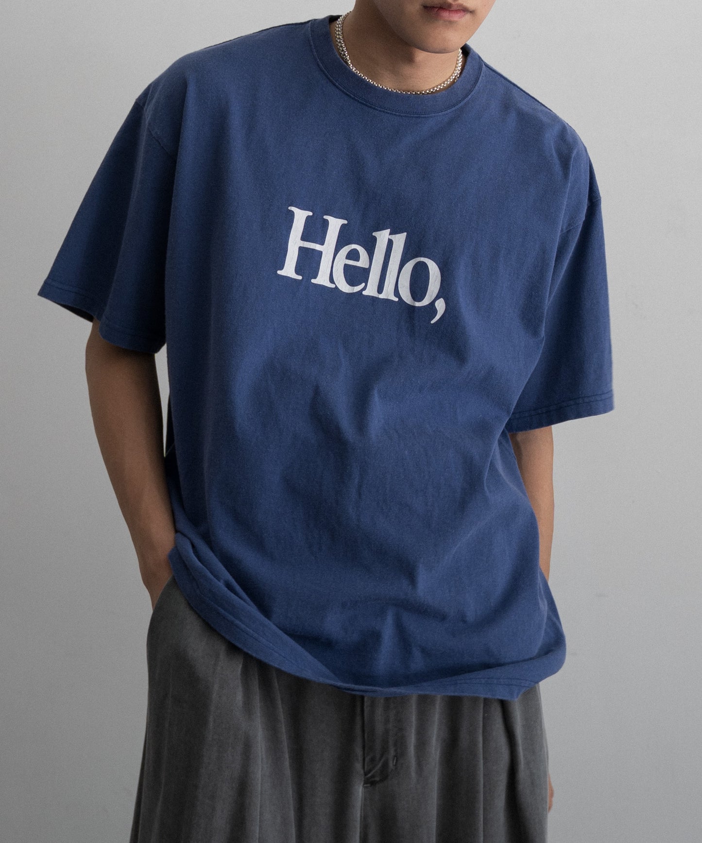 LOOSE FIT PRINT TEE : HELLO,GOOD BUY!