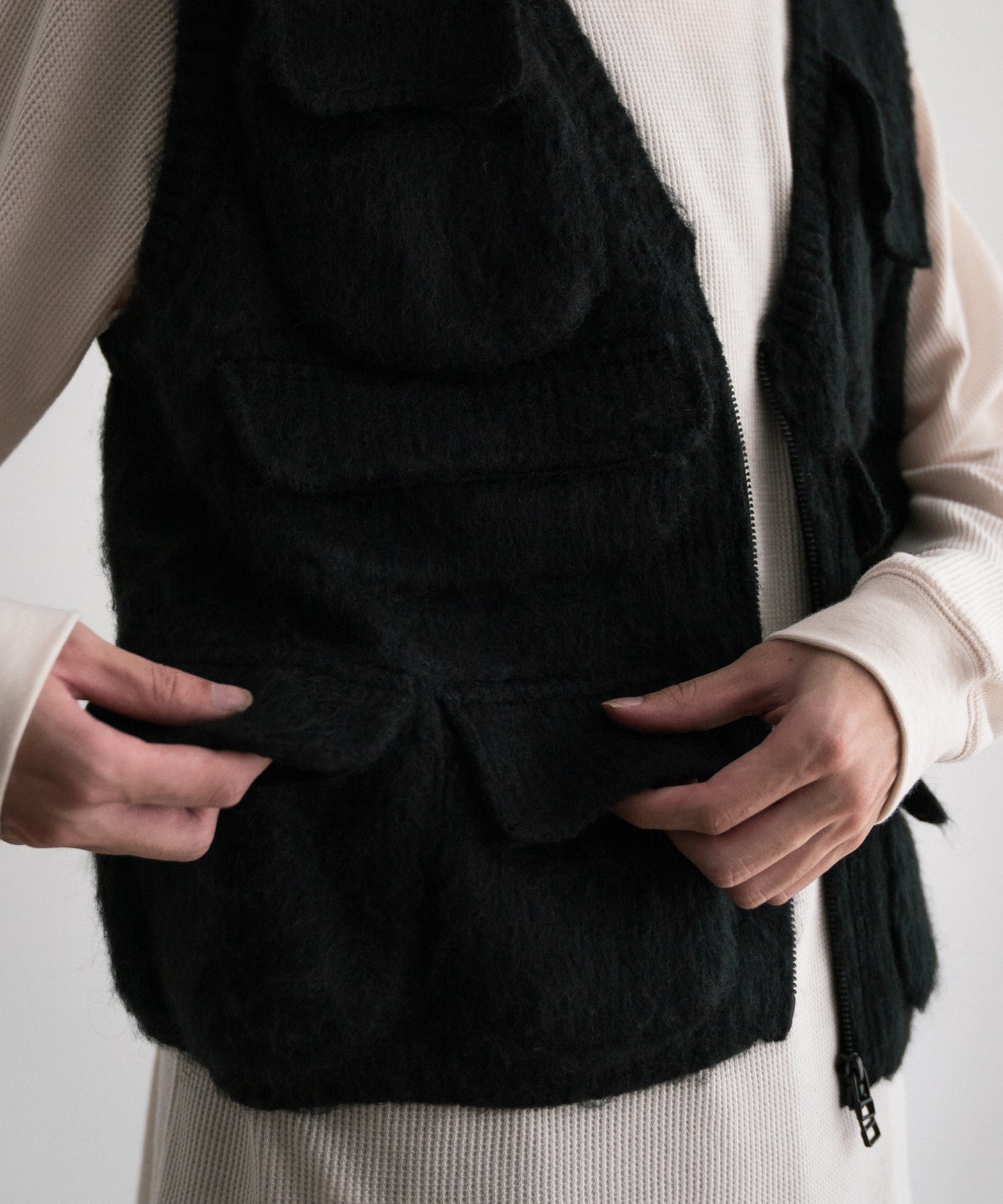 Mohair Knit Luggage Vest