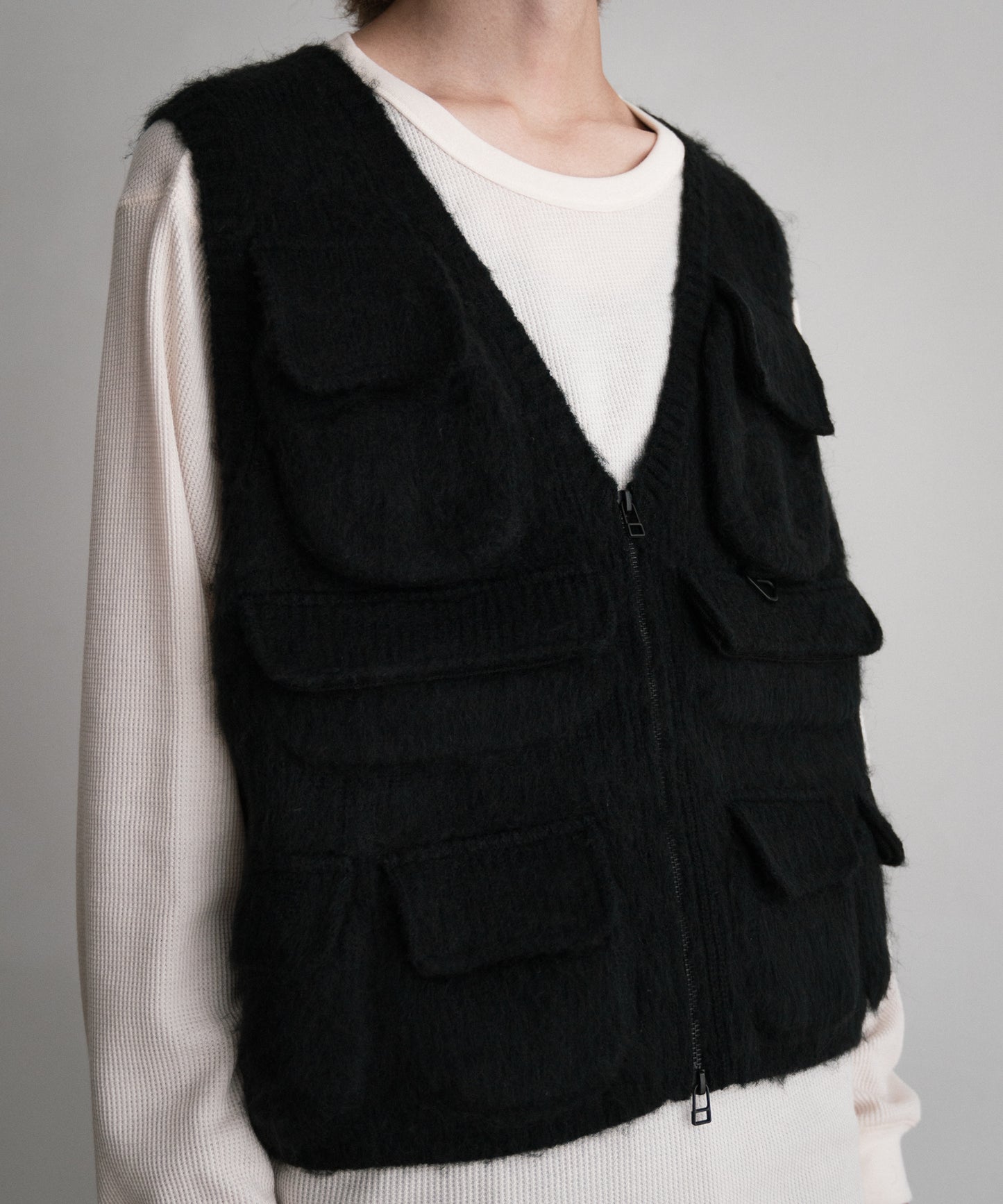 Mohair Knit Luggage Vest