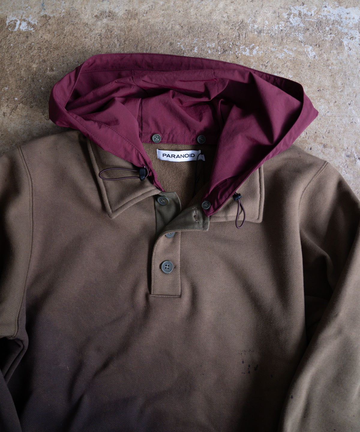 GRADATION HOODED POLO SWEATER