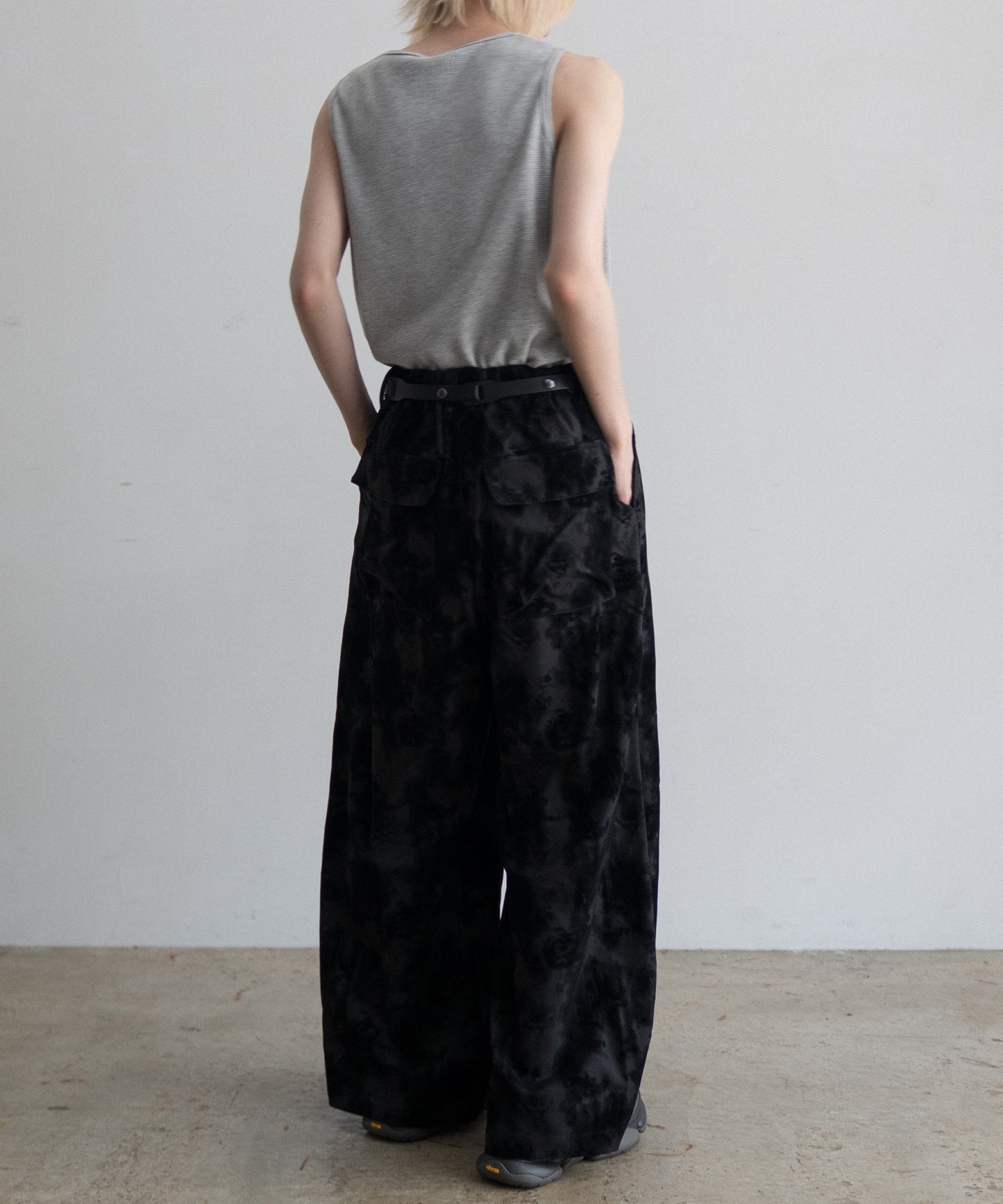 FLOCKY PRINT BAGGY PANTS
