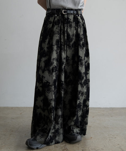 FLOCKY PRINT BAGGY PANTS