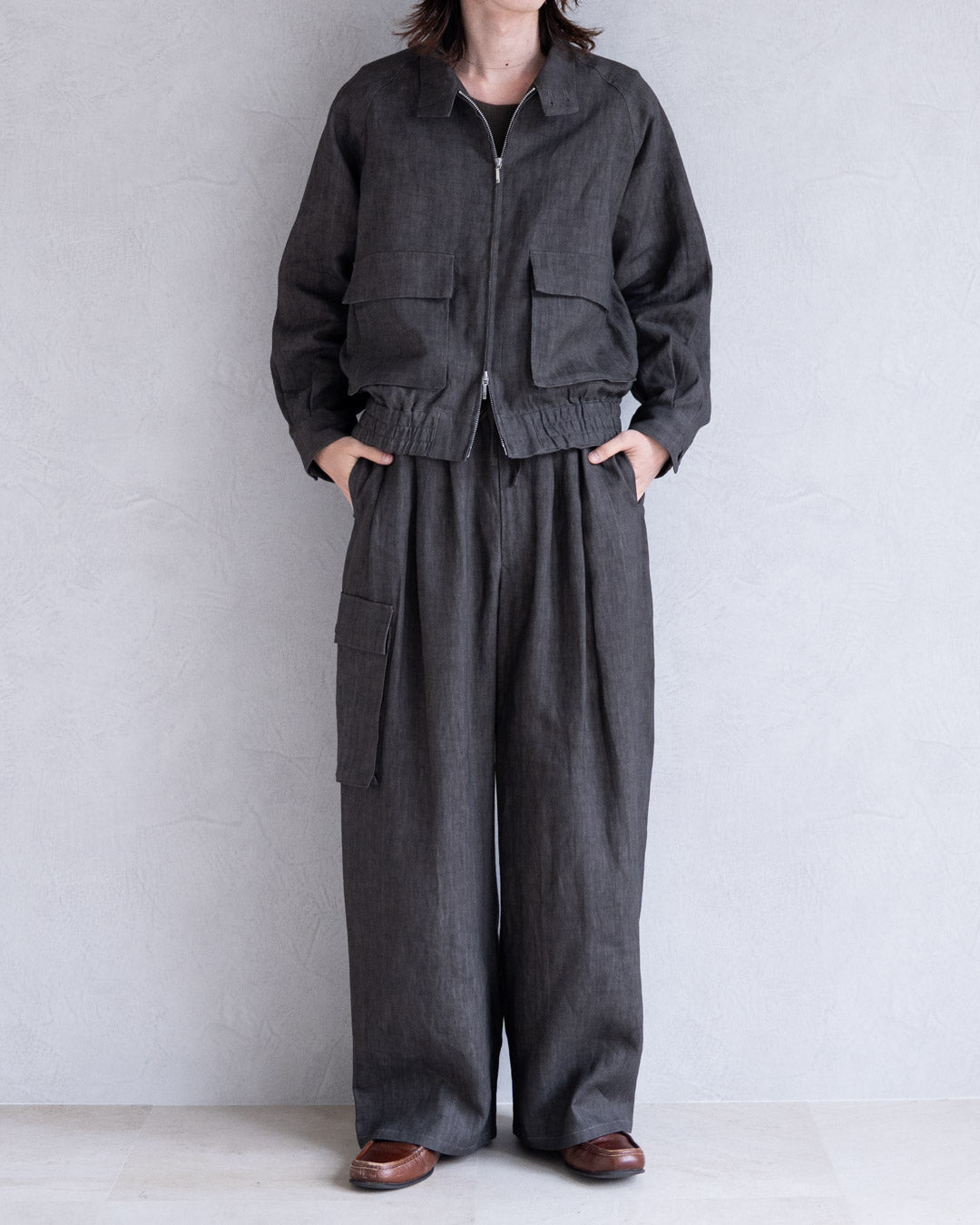 SUMI LINEN WIDE EASY CARGOPANTS