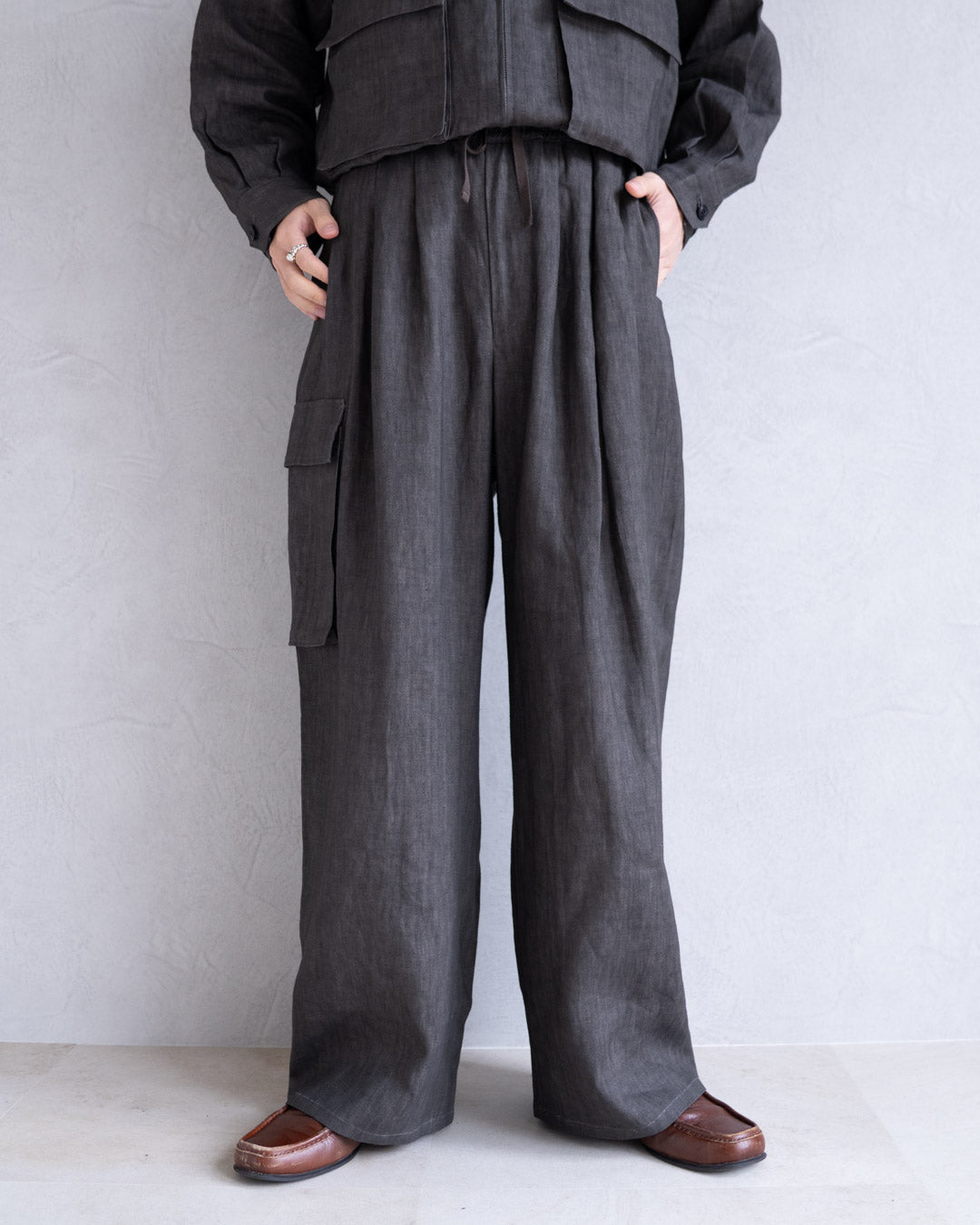 SUMI LINEN WIDE EASY CARGOPANTS