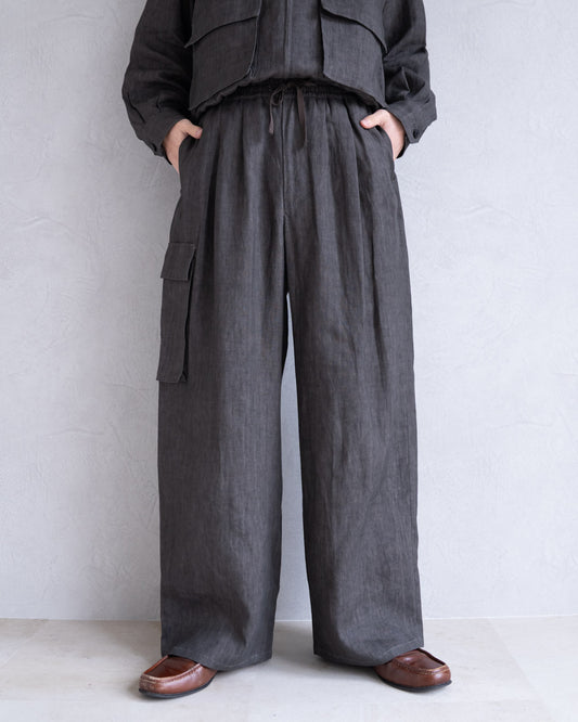 SUMI LINEN WIDE EASYCARGOPANTS