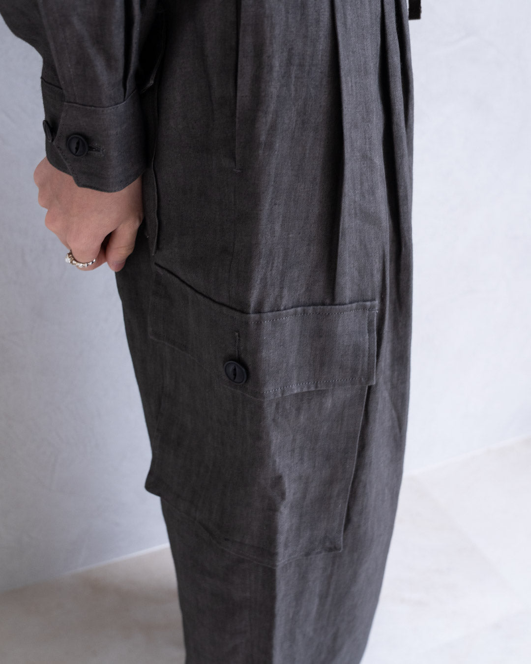 SUMI LINEN WIDE EASY CARGOPANTS