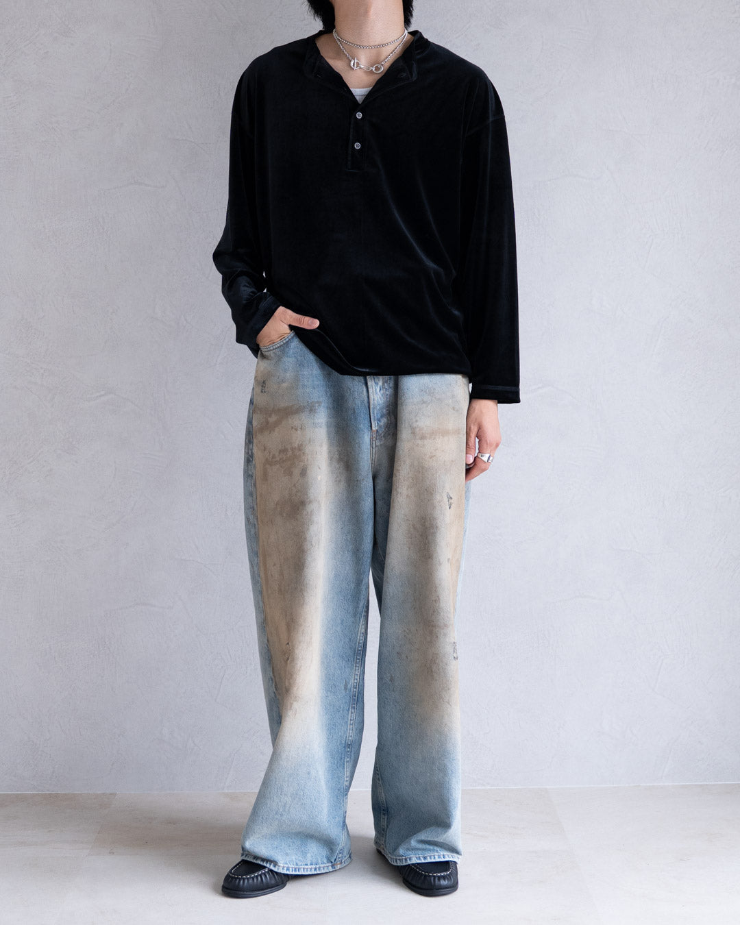 LUSH VELOUR HENLEY LS