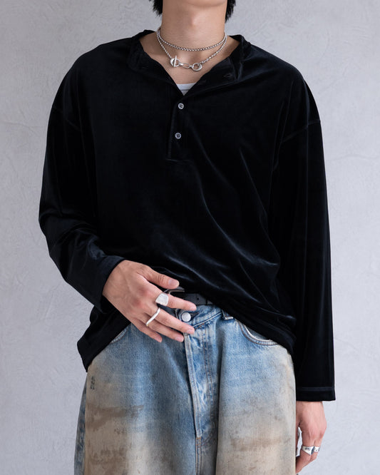 LUSH VELOUR HENLEY LS